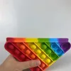 Julbarn Rainbow -studenter Push Pers Bubbles Decompress Toys Tie Dye Press Triangular Ruler Children's Measuring Silicone Ruler Toy G13Irux7092968