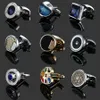 Fashion French Men's Shirt Metal Brass Enamel Cufflinks sleeve button Business suit Shirt Crystal Zircon Cuff Links for Men jewelry