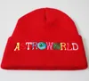 Bonés de caveira de malha Astroworld 8 cores chapéus da moda Hip Hop letra bordado gorro unissex inverno 2021