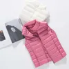 Herfst winter vrouwen dubbele jas mouwloze vest ultra light down vest parka vrouwelijke korte eend tops 211018