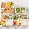 Wholesale 1300ml 1450ml Environmentally friendly food Containers salad packing box Wheat pulp disposable lunch box degradable takeout boxes