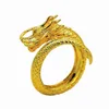 Dragon And Phoenix Couples Ring Sand Gold Open Adjustable Luxury Rings Fashion Gift Lucky Jewelry Wedding Engagement H6y1 G1125