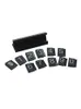 White on Black Adjustable Price Display Tag Label 192 Cubes, 16 Black Base Aluminum Alloy + ABS Plastic Number Labels