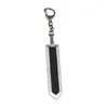 Keychains Design 3D Handmade Stainless Steel Sword Keychain Japan Anime Berserk Props Knife Keyring Accessory Glaive Car Charm