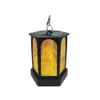 Solar Powered 96 LED Flame Effect Hanging Lantern Light Outdoor Waterproof Garden Lawn Tree Decor