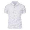 Men's Polos Summer Sky Bronzing Stampa Camicie Moda Casual a maniche corte Risvolto Camisas Para Hombre Abbigliamento uomo 2022