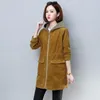 Capaco de velas casaco de veludo mulher longa etono nova versão coreana de tamanho pequeno casaco casual casual 57pls