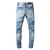 Arnaque de mode de mode moto bleu jeans Thraster plus Slim Fit Denim Stretch-Denim Homme large jambe lâche denim petit ami