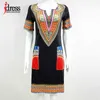 Hambelela Sommer Vintage Frauen Tunika Casual Strand Afrikanische Druck Hemd Robe Femme Plus Größe Dashiki Kleid 210323