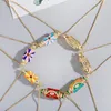 Link, łańcuch serce litera para bransoletka dla kobiet kolorowy bransoletki mężczyźni modna moda boho bohemian dostosować urok bransoletki