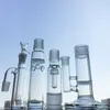 Glas Bong Rak Percolator Hookah Comb Disc Perc 3 Kammare Med Plast Keck Clip Ash Catcher Dome Showerhead 18mm Kvinna Joint Bongs med skål