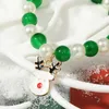 Chaîne à maillons Bracelets de perles faits à la main de Noël Cheville Mode Mignon Goutte d'huile Cordes de cristal de bois de cerf Cadeau de vacances Traîneau Genshin Impact Tru