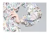 Vestido boutique manga comprida v-decote vestido floral womens 2021 outono novo vestido high-end moda senhora vestidos