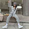 Houzhou joggeurs lâches pantalons de survêtement femmes gris gris velours jogging harem pantal