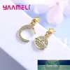 Stud Fashion High Quality Gold Silver Zircon Earring 925 Sterling Star Moon Planet Pierced Women Gift Jewellery