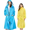 Nova moda respirável homens e mulheres longas casaco de chuva poncho senhoras impermeável alongamento Raincoat adultos jaqueta à prova de vento à prova de vento