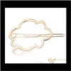 Fashion Clouds Pins Clamp Girls Ladies Geometric Gold Silver Cut Out Metal Hairpin Clip G9J2V Clips Barrettes Yt3Gb