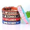 Dog Collars & Leashes Personalized Small Cat Collar DIY Rhinestone Bling Charm Pet Custom Dogs Name For Medium Accessories