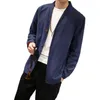 IEFB estilo chinês cânhamo de algodão grande tamanho casual casaco tops cor sólida v collar homens Único roupas breasted 9y6022 210524