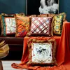 Almofada / travesseiro decorativo retro tecido de veludo tassel sofá capa almofada sem núcleo para luxo el modelo quarto sala de estar squa