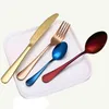 9 SZTUK / SET 304 Zestaw sztućców ze stali nierdzewnej Flatware z Case Reusable Travel Portable Coreware 211108