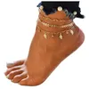 Anklets Fashionable enkelketen Beach Resort Stijl voor dames goudkleur vintage Koreaanse versie tren roya222222