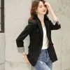 Высококачественная мода дизайн Blazer куртка женская зеленая черная синяя сплошная вершина для офисной леди износ Размер S-4XL 211120