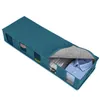 Non-Woven Bed Quilt Storage Folding Box Window Wardrobe Clothes Dust-Proof And Moisture-Proof Organizer Bag blue Grey