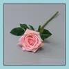 Dekorativa kransar Festliga partiförsörjning Hem Gardenmticolor Moisturizing Rose Flower Enstaka Stam Goda Konstgjorda Blommor För Wed
