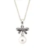 Ckk delikata känslor, vit pärla halsband pendlar 925 sterling silver ursprungliga smycken mode gör