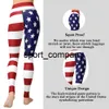 Legginsy dla Fitness Patriotyczne Otherwear Spodnie Odzież Amerykańska Flaga Ubrania Sportowe Wysokie Talia Dorywczo Jegging