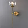 Modern LED Glass Ball Wall Lamp Nordic Clear / Amber / Smoke Gray E14 Guld Dekorativ Sconce Bedroom Bedside Pendant Light