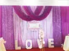 Rideau de toile de fond de mariage à paillettes, décoration de fête, avec rideaux de fond de scène de célébration d'événement Swag