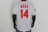 14 Pete Rose Jersey 야구 명예의 전당 유명한 유니폼 1980 1984 1965 1969 White Grey Light Blue Red Black