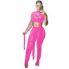 Sheer Mesh Sexy Two Piece Set Femmes Summer Clubwear Crop Top et Pantalon Set Casual Bandage Bodycon Club Tenues pour les femmes Party X0709