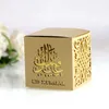 50pcs Eid Mubarak Candy Box Square Favor Box Ramadan Kareem Coffrets cadeaux Festival musulman islamique Happy al-Fitr Eid Party Supplies 210724