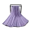 10 stks bubble chiffon effen sjaal vrouwen moslim hijab sjaal wrap zwart satijnen randen naaien