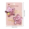 new2Pcs / Set Sequin BB Clip Love Star Crown Petit Pour Bébé Filles Mignon Chapeaux Accessoires De Cheveux EWD5879