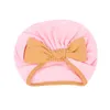 Infant Baby Cotton Hat Bowknot Headwear Child Toddler Kids Beanies Contrast Color Turban Caps Children Autumn Winter Warm Hat