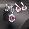 Earrings & Necklace GZJY Women Red Green Crystal 925 Silver Wedding Bridal Ring Drop Pendant Jewelry Sets For Mom Lover Gift