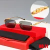 2021 Classic Fashion Square Gafas de sol Hombres Mujeres Exquisito Guepardo Logo Logotipo Óptico Levantamiento Pequeño Leopardo Plata Marcos de metal de oro Unisex con caja 045