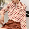 Moda autunno blusas mujer de moda Donna Top e camicette Chiffon manica lunga Abbigliamento casual Polka Dot 5327 50 210427