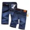 Jeans sottili da uomo d'affari casual da uomo, marchio di moda classico, pantaloncini di jeans elasticizzati larghi, pantaloni blu a cinque punte estivi 211108