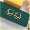 Fashion Earings Women Men Fashion Jewelry Designer Accessories Womens Luxurys Designers Stud Letter F Hoop Gold Earring Necklaces 21073104R