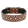 Dog Collars & Leashes Genuine Leather Studded Big Collar With Round Rivets Adjustable For Large Breed Dogs Pet Supplies