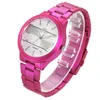 Wristwatches Kobiety Zegarek Rose Gold Jelly Color Moda Bransoletka Ze Stali Nierdzewnej Ze Stali Nierdzewnej Kwarcowy Nadgarstek analogowy 2021 Saat