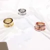 Anello in acciaio in titanio a forma di primavera e anelli originali in oro rosa Impegno gioielli di lusso 5-10 Numeri romani