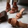 Sandale bir talon terlik kadın sandalet sandalias de las mujeres chausson femme 2020 pantuflas yüksek topuklu claquette yaz kapcie x0523