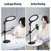 Éclairage LED Selfie Anneau Lumière Lampe Avec Trépied De Table Pour La Photographie Vidéo Vlog Maquillage Support De Téléphone Monopode Support De Montage NE060