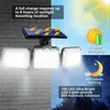 LED مصابيح الجدار الشمسي أجهزة استشعار الحركة في الهواء الطلق الحث البشري قابلة للتعديل رئيس IP65 مقاوم للماء عن بعد التحكم في حديقة الشارع مصباح 108 122 138 171 333 LEDS اختياري